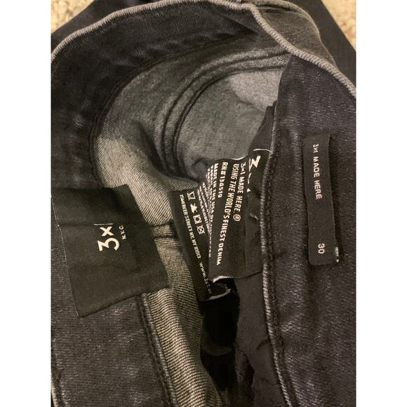 3x1 Straight Authentic Crop Black Elise Jeans 30 - Picture 7 of 14